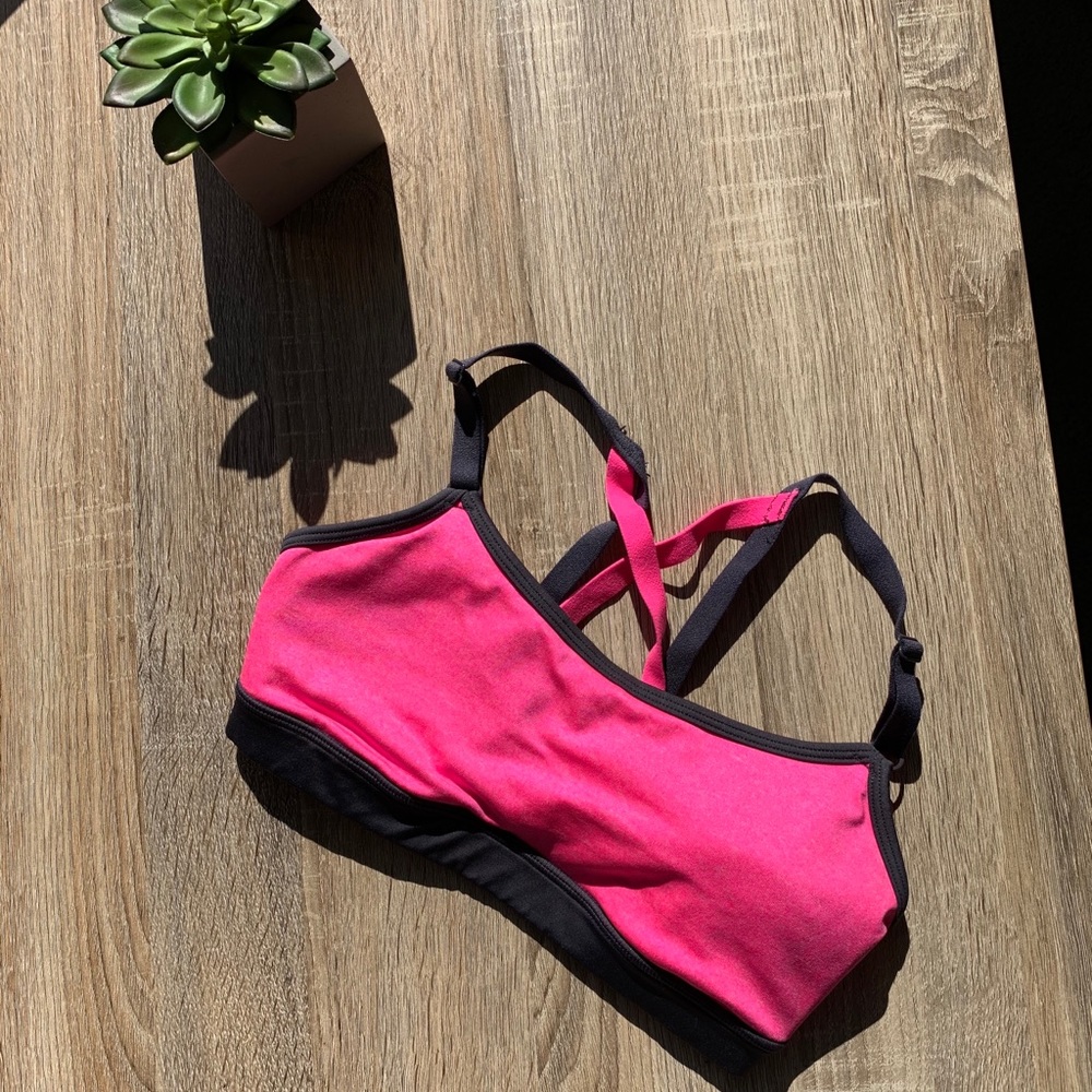 Pink padded sports bra